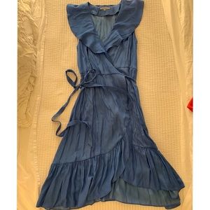 Blue wrap dress